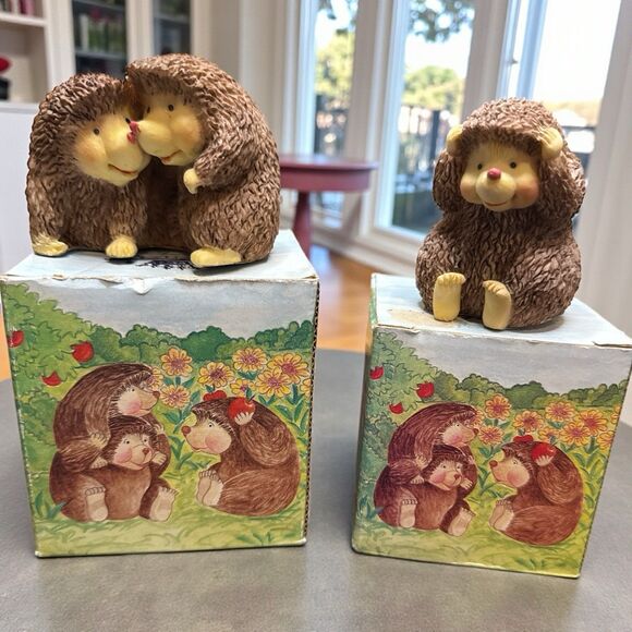 Leonardo Other - Vintage Pair of Resin Hedgehog Figurines Decor Leonardo Collection w/Boxes